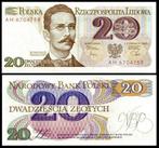 Polen 1982/1988, 6 biljetten 20,50,100,200,500 en 1000 (UNC), Verzenden, Polen, Setje