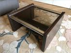 Space age salontafel van hout, rookglas en chroom, Ophalen, 50 tot 100 cm, Vintage space-age mid-century, 50 tot 100 cm