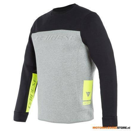 Dainese DAINESE CONTRAST SWEATSHIRT, Zwart-Grijs-Geel, Motoren, Kleding | Motorkleding, Nieuw met kaartje, Ophalen of Verzenden