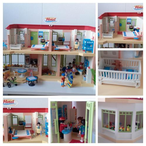 Playmobil GROTE set hotel 5265 met hotelbus 5267 + extra's, Kinderen en Baby's, Speelgoed | Playmobil, Gebruikt, Complete set
