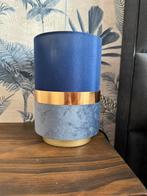 2 Blauw/goud tafellampjes., Huis en Inrichting, Lampen | Tafellampen, Ophalen, Zo goed als nieuw, Minder dan 50 cm