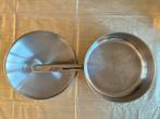 Hapjespan met Deksel - 25cm, Gebruikt, Ophalen of Verzenden, Rvs, Keramische plaat