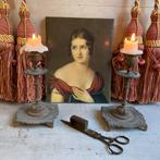 Kandelaars, kaarsdover, embrasses, prent *tres jolie Duiven*, Antiek en Kunst, Verzenden