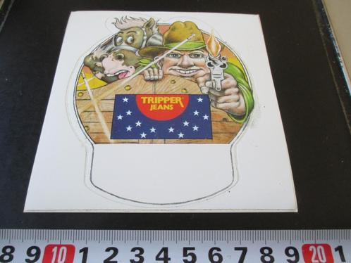 sticker tripper jeans strip paard cowboy schieten revolver *, Verzamelen, Stickers, Zo goed als nieuw, Bedrijf of Vereniging, Ophalen