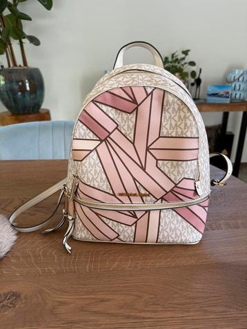 Michael Kors- medium zipbag roze met motief- zgan beschikbaar voor biedingen