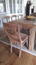 2 stoelen/ oud reclaimed teak, Huis en Inrichting, Ophalen, Twee, Bruin, Zo goed als nieuw