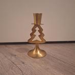 Vintage messing kerst kandelaar kaarsenhouder, Ophalen of Verzenden, Zo goed als nieuw