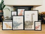 Set van 6 Dino posters met lijst, Huis en Inrichting, Woonaccessoires | Lijsten, Minder dan 50 cm, Ophalen of Verzenden, Zo goed als nieuw