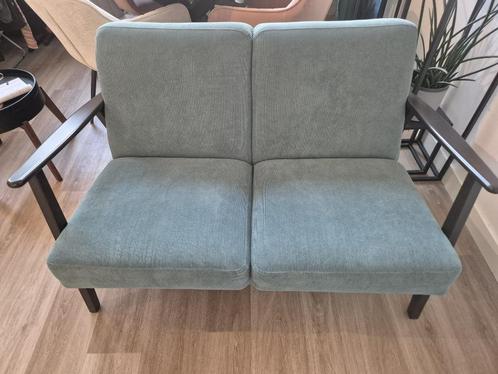 Tweezitsbank EKENÄSET corduroy grijs-turkoois, Huis en Inrichting, Fauteuils, Zo goed als nieuw, Hout, Stof, Overige materialen