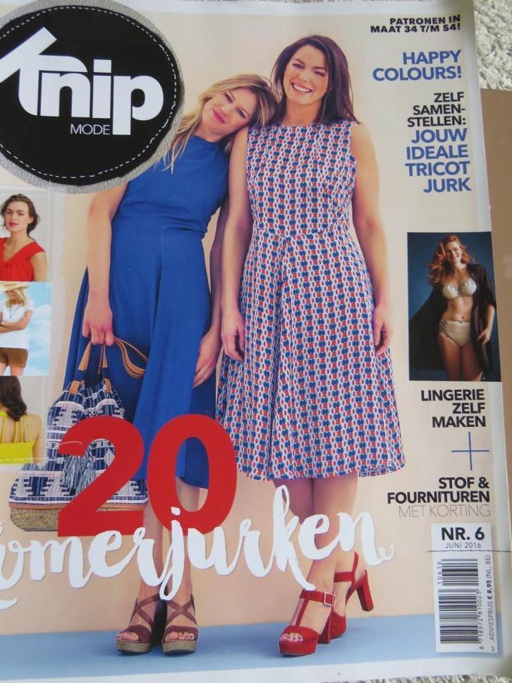 Knipmode juni 2016 met 20 jurken en lingerie, Hobby en Vrije tijd, Kledingpatronen, Zo goed als nieuw, Overige typen, Vrouw, Knipmode