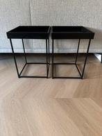 Zwarte Bijzettafeltjes - Set van 2, Huis en Inrichting, Tafels | Bijzettafels, Minder dan 55 cm, Vierkant, Zo goed als nieuw, Hout