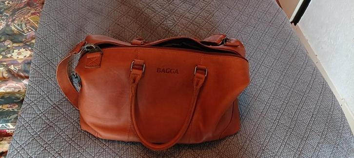 Cognac leren duffel tas BAGGA, Sieraden, Tassen en Uiterlijk, Tassen | Reistassen en Weekendtassen, Zo goed als nieuw, Bruin, 40 tot 60 cm