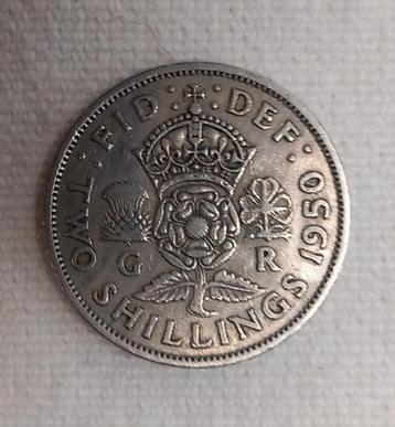 Two Shillings munt 1950 beschikbaar voor biedingen