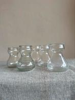 5 oude glazen bollenvaasjes / hyacintenglas, Antiek en Kunst, Antiek | Glas en Kristal, Ophalen of Verzenden