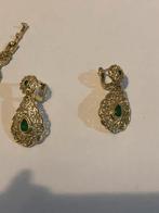 Antiek 3 delige set, Verzenden, Overige materialen, Armband, Verguld