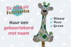 Geboortebord Giraf groen geboorteborden huren jongen, meisje, Ophalen, Zo goed als nieuw, Geboortebord