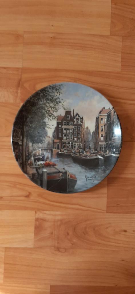 Mosa Wandbord - Lente aan een Rotterdamse Gracht  K van Loon, Antiek en Kunst, Antiek | Wandborden en Tegels, Ophalen of Verzenden