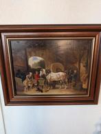 2 Oude olieverf schilderijen  incl mooie lijst, Antiek en Kunst, Ophalen