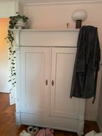 Vintage brocante Kledingkast Grijsblauw Inboedelhuis, Ophalen, Gebruikt, Brocante vintage, 100 tot 150 cm