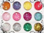 12 stuks Hollow Hart en Sterren in Doos. Nagels/Nail art., Ogen, Blauw, ., Nieuw
