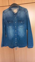 Dames Jeans Blouse - Maat L - Paarlemoeren druk Sluiting, Blauw, Ophalen of Verzenden, Zo goed als nieuw, Maat 42/44 (L)
