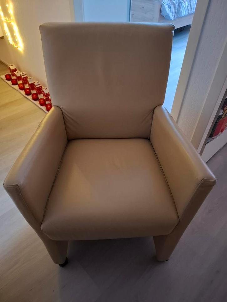 Set van 4 eetkamerstoelen, Huis en Inrichting, Stoelen, Gebruikt, Vier, Leer, Overige materialen, Overige kleuren, Ophalen