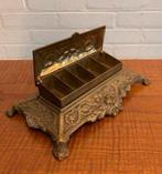 Art Nouveau Massief Messing Postzegeldoos XIX Napoleon III, Antiek en Kunst, Ophalen of Verzenden
