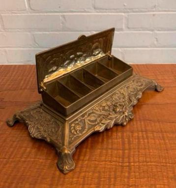 Art Nouveau Massief Messing Postzegeldoos XIX Napoleon III beschikbaar voor biedingen
