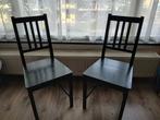 Zwarte houten stoelen (IKEA Stefan) 2x, Huis en Inrichting, Stoelen, Ophalen, Gebruikt, Twee, Eenvoudig