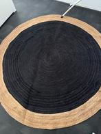 Rond zwart jute vloerkleed, Ophalen of Verzenden, Zo goed als nieuw