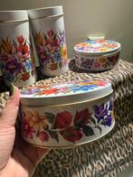 Vintage blikken set van Ark met bloemen, Verzamelen, Blikken, Ophalen of Verzenden, Overige