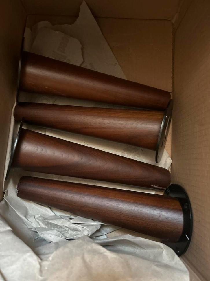 Sofa Company stoelpoten - Donker eiken, 22cm, Huis en Inrichting, Fauteuils, Zo goed als nieuw, Hout, Minder dan 50 cm, Minder dan 75 cm