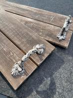 2 Brocante Houten Dienbladen, Huis en Inrichting, Ophalen, Gebruikt, Rechthoekig, Hout