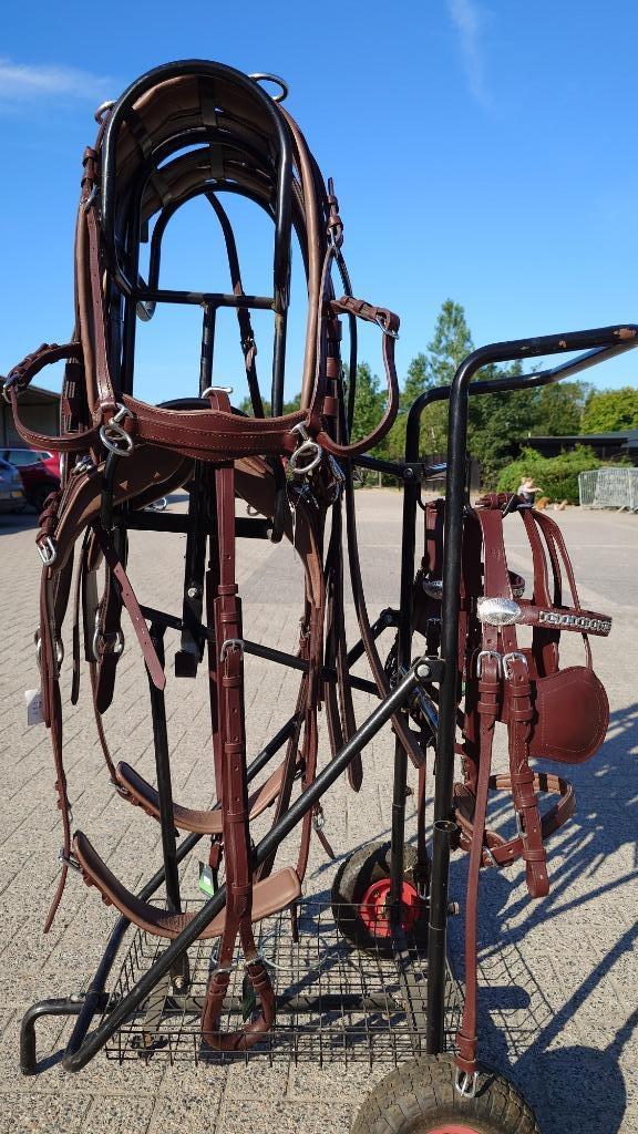Nieuw! Ideal Equestrian Luxe Tweespan tuig maat COB, Dieren en Toebehoren, Paarden en Pony's | Hoofdstellen en Tuigage, Nieuw