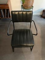 Zwarte eetkamerstoel met armleuning, Huis en Inrichting, Stoelen, Ophalen, Gebruikt, Zwart, Metaal