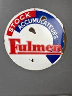 Fulmen accu dubbelzijdig emaille reclamebord 55cm eas france, Ophalen of Verzenden