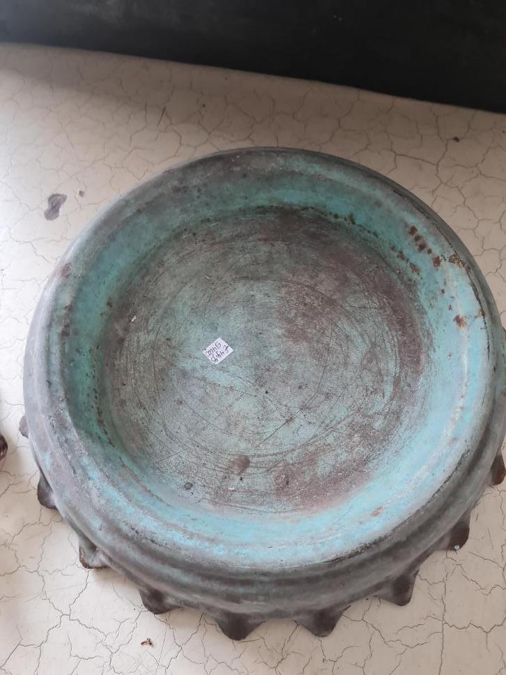 Antieke kwispedoor gietijzer foto 1 t/m 4, Antiek en Kunst, Curiosa en Brocante, Ophalen of Verzenden