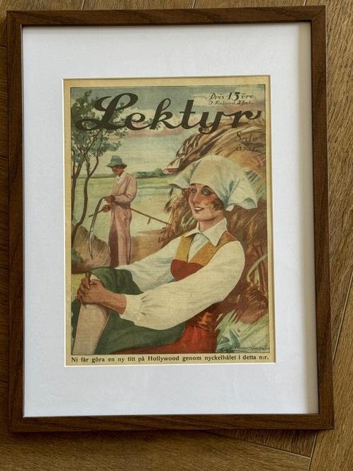 1930 Vintage Zweeds Super O U D retro look, Antiek en Kunst, Kunst | Etsen en Gravures, Ophalen of Verzenden