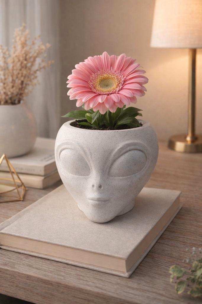 Unieke Alien Plantenpot, Tuin en Terras, Bloempotten, Nieuw, Kunststof, Binnen, Balkon, Minder dan 40 cm, Minder dan 25 cm, Overige vormen