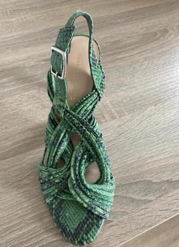 Loeffler Randall sandalen – groen slangenleer, maat 36 beschikbaar voor biedingen