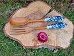 Vintage slacouvert, hout met keramieken handvat, Ophalen of Verzenden