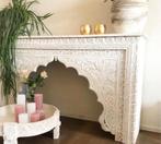 Tv meubel, side table, oosters, white wash, Ophalen, 100 tot 150 cm, Zo goed als nieuw, Oosters