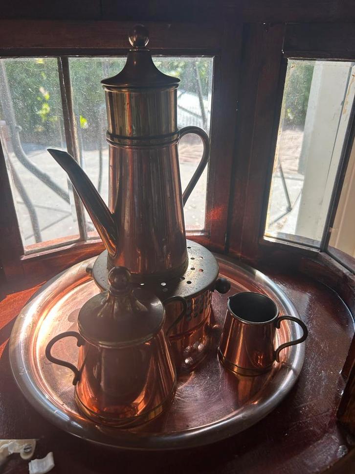 Antieke Koperen Koffiekan Set, Antiek en Kunst, Antiek | Keukenbenodigdheden, Ophalen