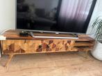 Vintage Tv-meubel 140x30x40 cm massief sheeshamhout, Ophalen, 100 tot 150 cm, Vintage, Zo goed als nieuw