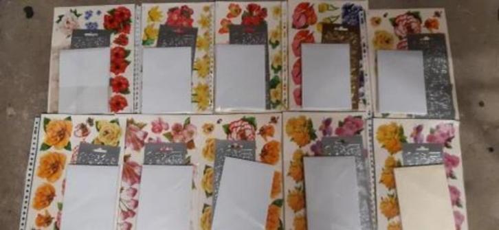 10 setjes van 6 3d vellen stickers papier en envelop kaart, Hobby en Vrije tijd, Kaarten | Zelf maken, Nieuw, Overige typen, Overige thema's