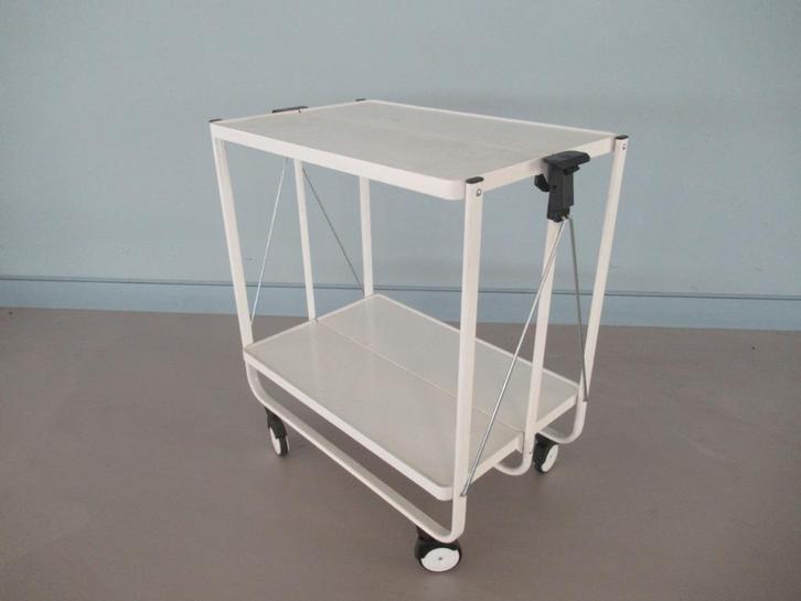 Serveertafel | serveerwagen inklapbaar wit 60x40x72, Huis en Inrichting, Tafels | Bijzettafels, Gebruikt, Rechthoekig, 60 cm of meer