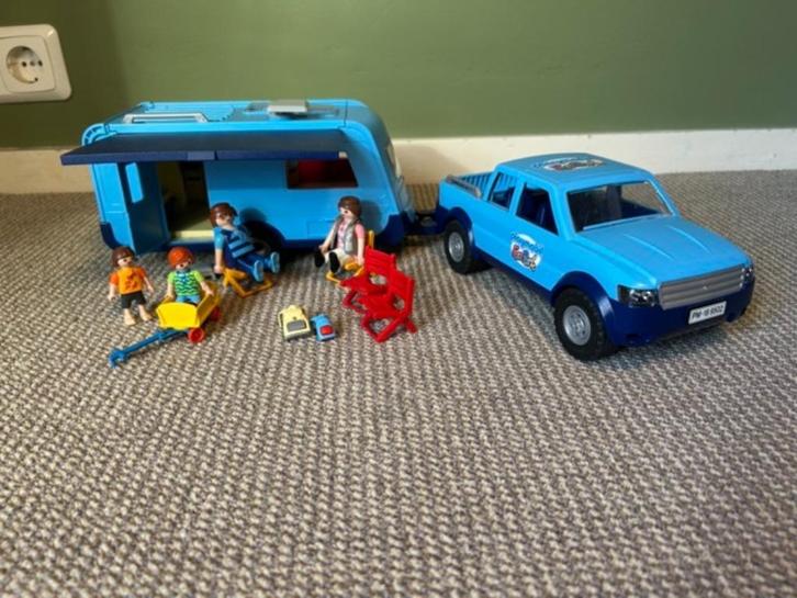 playmobil vakantie caravan en boot / plezierjacht, Kinderen en Baby's, Speelgoed | Playmobil, Zo goed als nieuw, Complete set