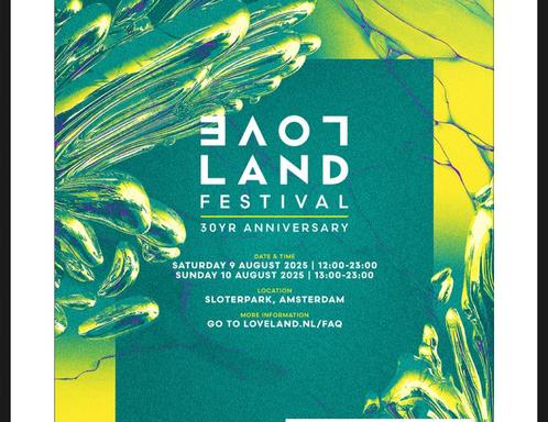 8x Loveland Festival Weekend (beide dagen!)  09-08 & 10-08, Tickets en Kaartjes, Evenementen en Festivals, Eén persoon