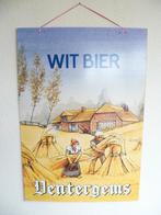 METALEN RECLAMEPLAAT"DENTERGEMS/LUCIFER BIER"UIT JAREN 80/90, Ophalen of Verzenden, Gebruikt, Reclamebord
