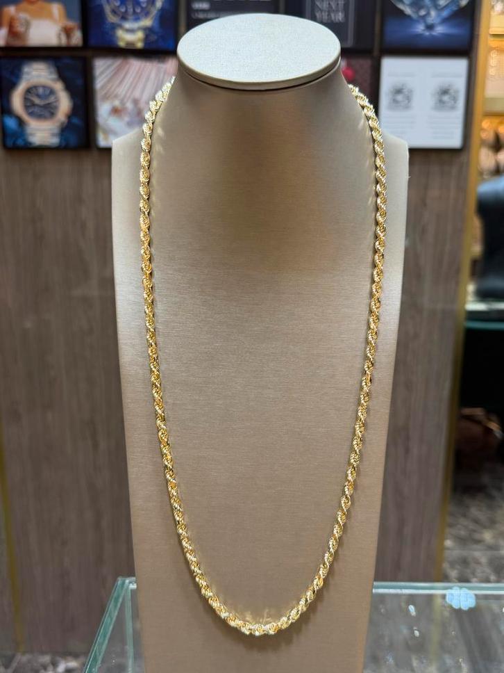 14KT Goud - 59 Gram - Ketting - ROPE - Gedraaide ketting, Sieraden, Tassen en Uiterlijk, Kettingen, Nieuw, Goud, Ophalen